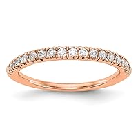 Solid 14k Rose Gold Lab Grown Diamond Wedding Band Ring (.255 cttw.)
