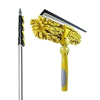 DOCAZOO, 36 ft Reach Window Washing Kit with 7 to 30 ft Telescoping Extension Pole, Window Squeegee and Scrubber Combo, Dual Pivot