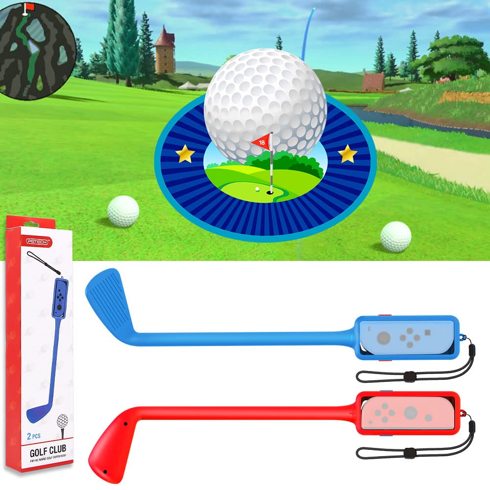 Golf Club for Nintendo Switch/Switch OLED Joy-Con Controller /for Mario Golf Super Rush, 2 Pack, Switch Golf Club, Adjustable Straps