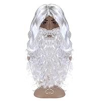 Santa Wig and Beard Set Christmas Wig Fancy Dress Costume White