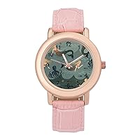 Mermaid Princess Women's Elegant Watch PU Leather Band Wrist Watch Analog Quartz Watches
