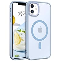 GUAGUA for iPhone 11 Magnetic Case 6.1'', Phone Case for iPhone 11 Compatible with MagSafe Skin Feeling Slim Frosted Translucent Shockproof Phone Case iPhone 11 for Women Men Gift, Light Blue