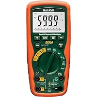 Extech EX520 True RMS Heavy Duty Industrial Multimeter, orange and green