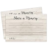 Share a Memory Cards, 50 Cards, Memory Card for Celebration of Life, Graduation, Wedding, Retirement, Going Away Party, 4 x 6 inch, Wood grain