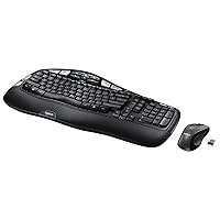 Logitech MK550 Wireless Wave Keyboard and Mouse Combo - Includes Mouse, Long Battery Life, Ergonomic Design, Black