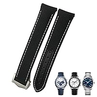 19mm 20mm 21mm Nylon Canvas Curved End Watchband Fit for Omega Seamaster 300 AT150 Speedmaster Longines Watch Strap