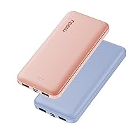 Miady 2-Pack 15000mAh Portable Charger, Power Bank/w Two 5V/2A USB Output Ports and USB C Fast Input, Portable Phone Charger Compatible with iPhones, Android Smartphones and More