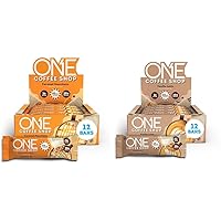 ONE Coffee Shop Protein Bars, Caramel Macchiato & Vanilla Latte, 20g Protein, Gluten Free (24 Count)