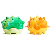 Munchkin® Pop Squish™ Popping Bath Toy - Mold-Free Squeezable Sensory Baby Fidget Toy Without Holes, Turtle/Pufferfish