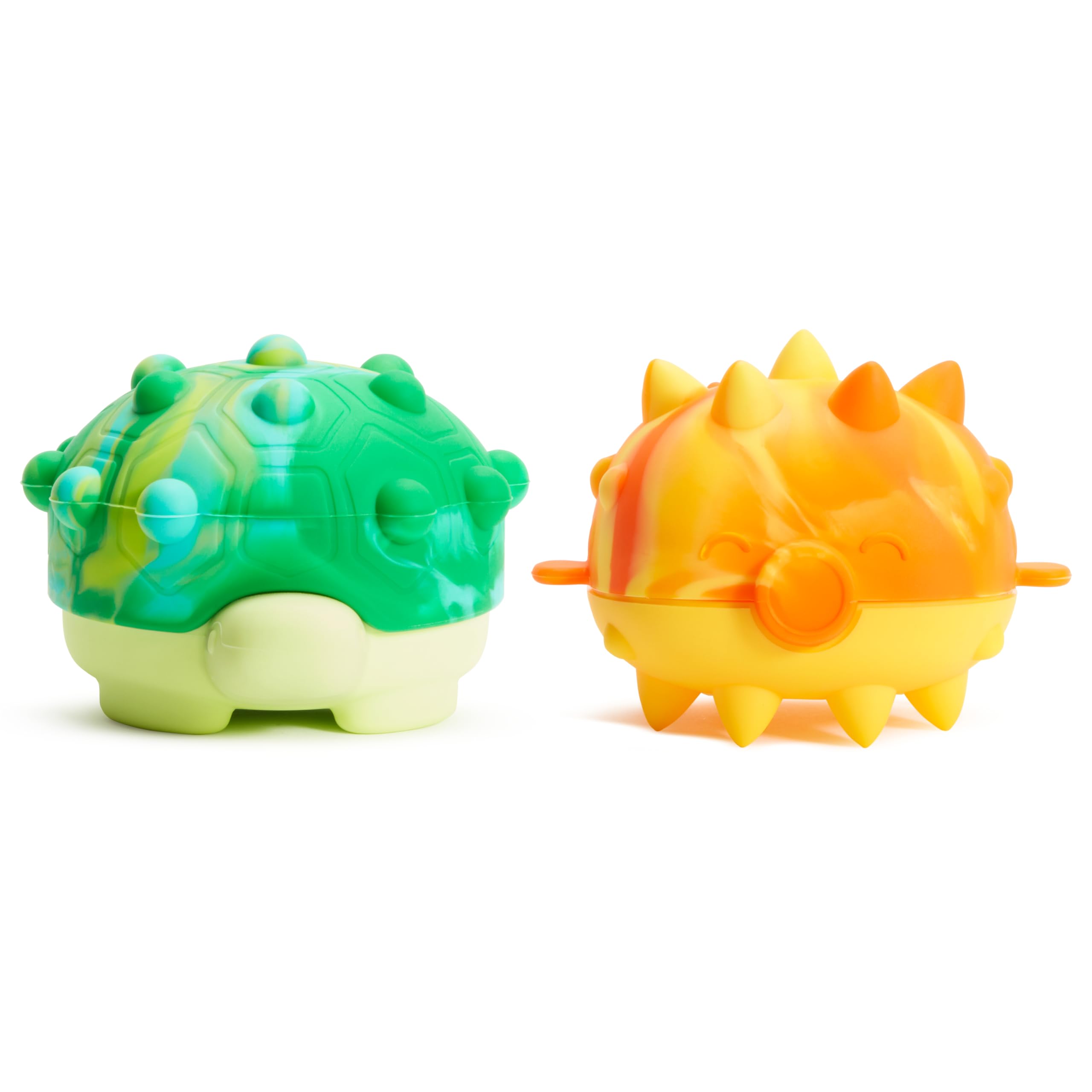 Munchkin® Pop Squish™ Popping Bath Toy - Mold-Free Squeezable Sensory Baby Fidget Toy Without Holes, Turtle/Pufferfish