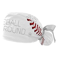 2 Pack Working Cap with Button Sweatband, Baseball Laces Background Adjustable Tie Back Nurse Hats Long Hair