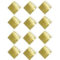 120PCS Gold Foil Leaf, 3.15 * 3.35inches Per Sheet, Multiple Colors, Used for Gilded Crafts, Painting, Home, DIY Design, Furniture Decoration(Gold)