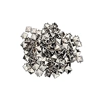 Square Pyramid Rivets DIY Metal Nailheads Studs Accessories Punk Rock Nailheads Spikes for Bag Leather Clothing Shoes Rivet Handicraft Silver 7mm 100Pcs Rivet