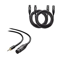 Cable Matters 2-Pack Premium XLR to XLR Microphone Cable 10 Feet & 1-Pack (1/8 Inch) Unbalanced 3.5mm to XLR Cable
