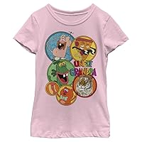 Uncle Grandpa Girl's Grandpa and Friends T-Shirt, Pink, Large