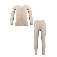 Kids Girl Thermal Underwear Soft Breathable Cotton Base Layer Sets Athletic Leggings and Long Sleeve Shirt Top