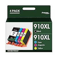 910XL Ink Cartridges Combo Pack Replacement for HP Ink 910 XL Compatible with OfficeJet Pro 8020 8025 8028 8035 8030 8010 8015 8018 8022 Printer (1 Black,1 Cyan,1 Magenta,1 Yellow)