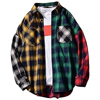 Street Style Long-Sleeved Shirts for Men and Women, Spring and Autumn Loose Color-Blocking Hip-hop Thin Styles