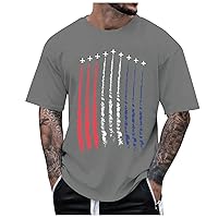 Tshirts Shirts for Men Graphic Funny Independence Day Fashion Trend Short Sleeve Casual T Shirt Loose
