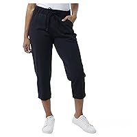 32 Degrees Yoga Pants - Capri for Women - Outdoor Pants with Drawstring (Black, XL)