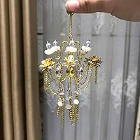Handmade Vintage Miniature Crystal Chandelier Mini suncatcher Hanging on The Window or for Baby Doll House