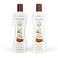 for Dogs Silk Therapy Shampoo and Conditioner Bundle with Natural Coconut Oil, 12 Fl Oz Each | Coconut Dog Shampoo, Coconut Dog Conditioner | Sulfate and Paraben Free, Made in The USA