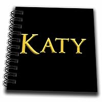 3dRose Katy Cool Girl Baby Name in The USA. Yellow on Black Charm Gift - Drawing Books (db_355699_3)