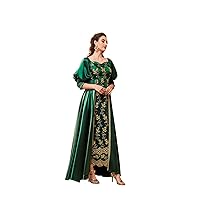 TINMIIR Dresses for Women 3/4 Sleeve Summer 2022 Embroidery Floral Off Shoulder Shirred Cuff Slit Maxi A Line Dress