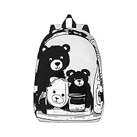 Stylish Canvas Casual Lightweight Backpack For Men, Women,Cute Milk Bottle Bear Laptop Travel Rucksack