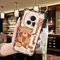 Lulumi-Phone Case for Honor Magic6, Cartoon Wrist Strap Back Cover Wristband Fashion Design Dirt-Resistant Anti-Knock Protective Durable Ring Waterproof Shockproof Phone Holder
