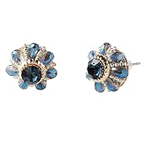 Feminine Crystal Stone Flower Stud Earrings for Ladies Women Girls