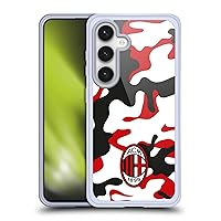 Officially Licensed AC Milan Camouflage Crest Patterns Soft Gel Case Compatible with Samsung Galaxy S24 5G and Compatible with MagSafe Accessories