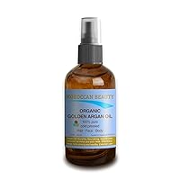 Moroccan Beauty GOLDEN ARGAN OIL, 100% Pure Natural Organic for Face, Hair, Nails And Body. 4 oz - 120 ml