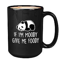 Panda Lover Coffee Mug 15oz Black - If I'm Moody - Animal Lover Bear Pet Cute Kawaii Bamboo Veterinarian Sleepy Lazy Silly