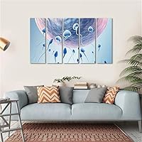 ERGO PLUS Modern Artwork Wall Art Canvas Abstract Paintings - Sperm Beginning New Life - Decor for Living Room Bedroom Kitchen - 52x30in