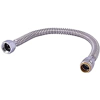 SharkBite Max 3/4 Inch x 1 Inch FIP x 24 Inch Stainless Steel Corrugated Flexible Water Softener Connector, Push to Connect Brass Plumbing Fitting, PEX Pipe, Copper, CPVC, PE-RT, HDPE, URSS3086FX24