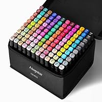 120 Colors Alcohol Markers Artist Drawing Art Markers for Kids Dual Tip Markers for Adult Coloring Painting Supplies Perfect for Kids Boys Girls Students Adult Gift(120 Black Shell)