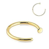 Forbidden Body Jewelry 14K Gold Nose Ring, Solid 8mm Hoop, Non-Irritating Skin Safe Real Gold, Women and Men