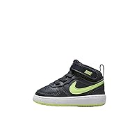Nike Court Borough Mid 2 Baby/Toddler Shoes (CD7784-403, Dark Obsidian/White/Lime Blast) Size 9