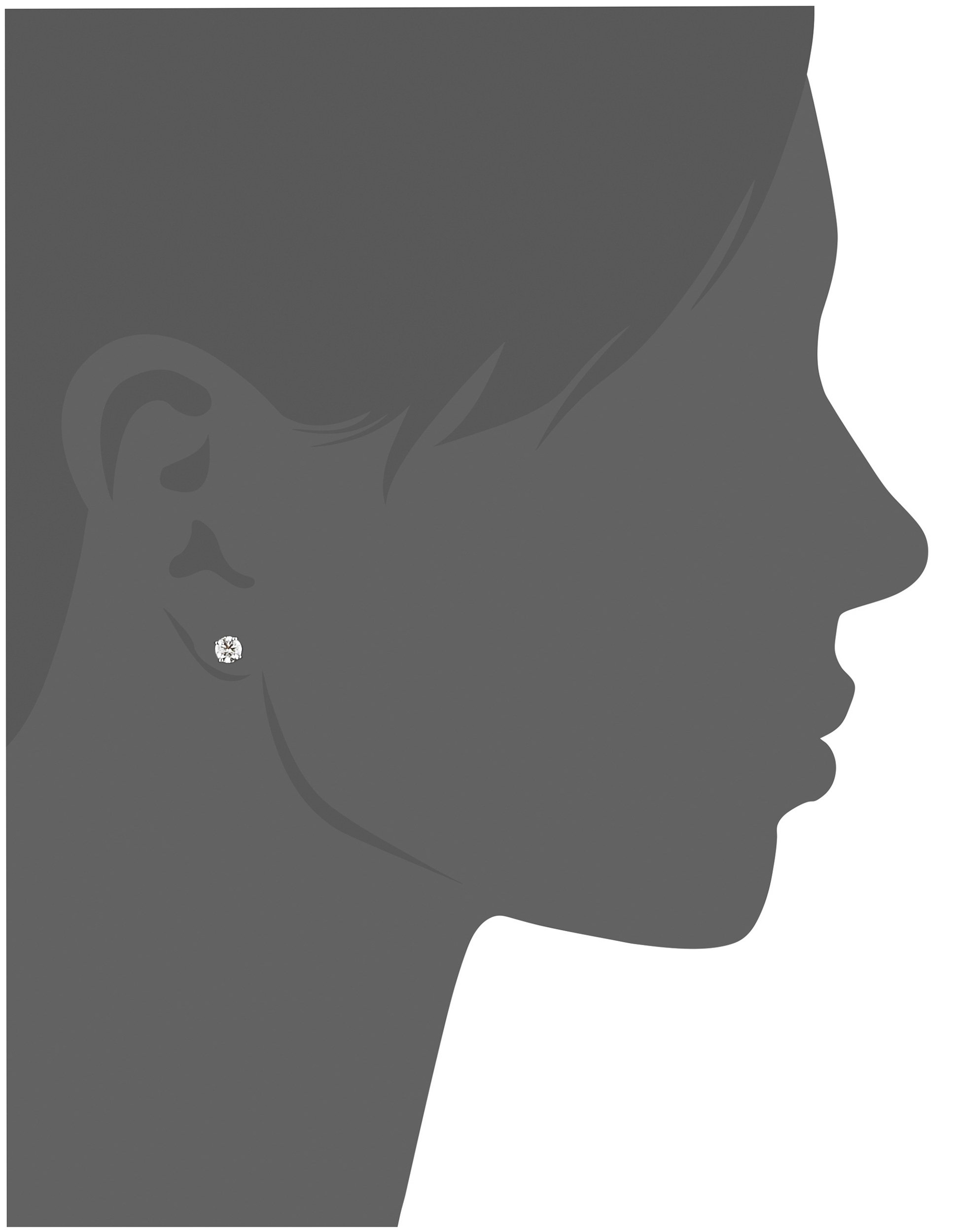 Amazon Collection IGI Certified Platinum Round-Cut Diamond Stud Earrings