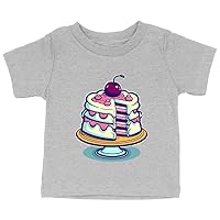 Cake Graphic Baby Jersey T-Shirt - Bright Baby T-Shirt - Colorful T-Shirt for Babies