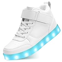 Kids LED Light up Shoes USB Rechargeable High Top Sneakers for Unisex Child Boys Girls