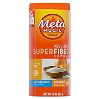 Metamucil Psyllium Sugar-Free Super Fiber Powder, Orange, 10 oz