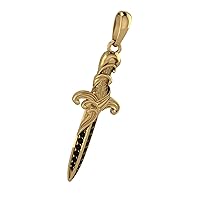 0.16 Carat Diamond Dagger Charm in 925 Sterling Silver Yellow Gold Plated with 18 Inch Silver Chain April Birthstone Pendant | Diamond Pendant | Valentine's Gift