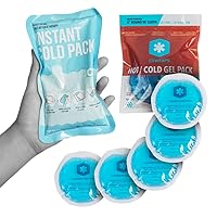ICEWRAPS Mini Round Reusable Soft Gel Ice Packs and Small 4”x7” Instant Ice Packs for Injuries - Nipple & Breast Ice Packs for Breastfeeding - Emergency Disposable Ice Cold Compress for Pain