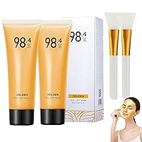 2PCS Gold Foil Peel Off Mask, 98.4% Golden Peel Off Anti-Wrinkle Mask, 98.4 Gold Mask, Anti-Aging Gold Face Mask for Removes Blackheads, Reduces Fine Lines And Cleans Pores