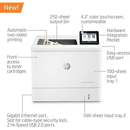 HP Laserjet Enterprise M555dn Color Laser Printer, Automatic 2-Sided Printing, 4.3