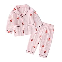 Girl Pajama Set Cotton Sleepwear Kid Long Sleeve Jammies Toddler Pjs