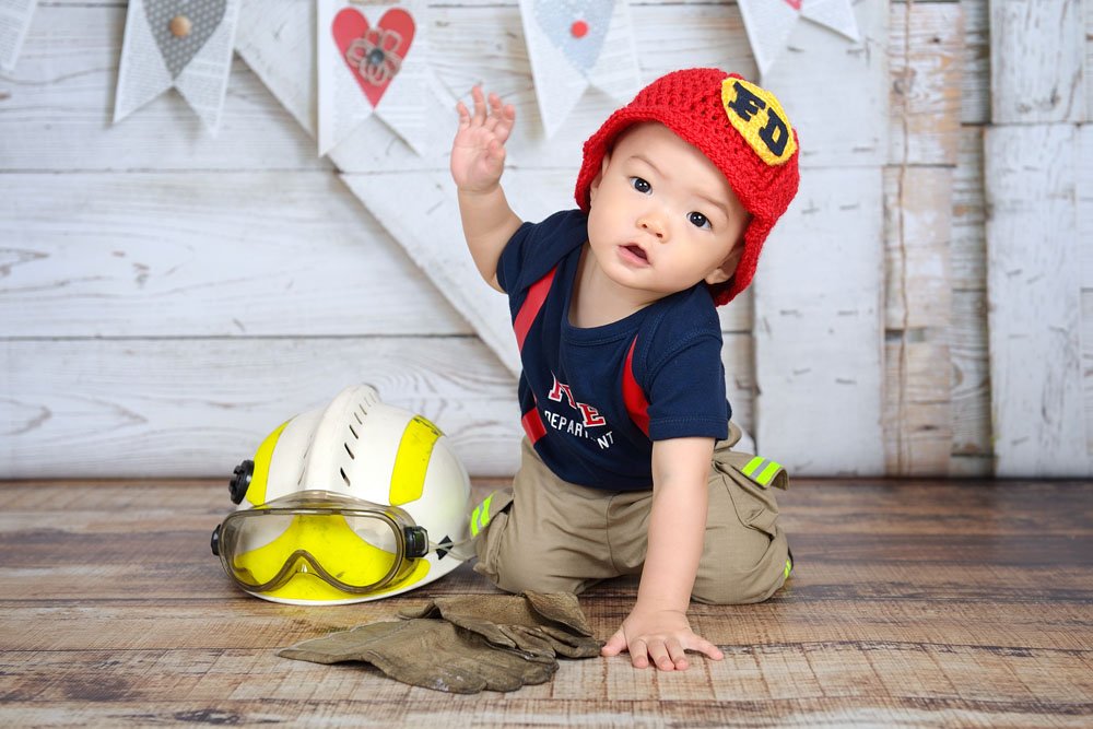 Personalized Firefighter Baby Tan 2Pc Costume