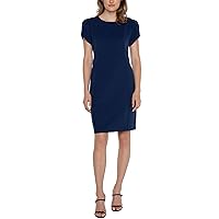 Liverpool Women's Tulip Sleeve Sheath Dress Luxe Stretch Suiting